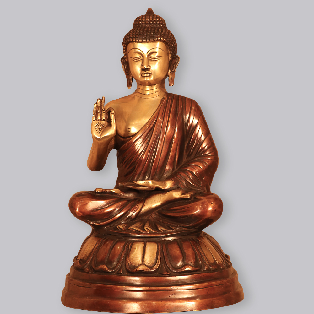 BLESSING BUDDHA BRASS ON LOTUS BASE - Buy exclusive brass statues ...