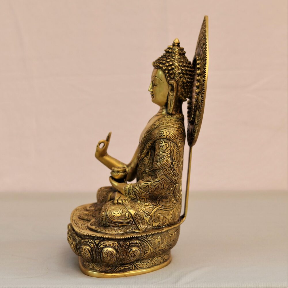  ShopEndHere Blessing Buddha Idol (7 Inch Tall), Hand Crafted  Lifestory Buddha Statue, Fine Carving, Antique Brass Sculpture, Vintage  Decorative, Valuable Collection, Rustic Finish : Home & Kitchen