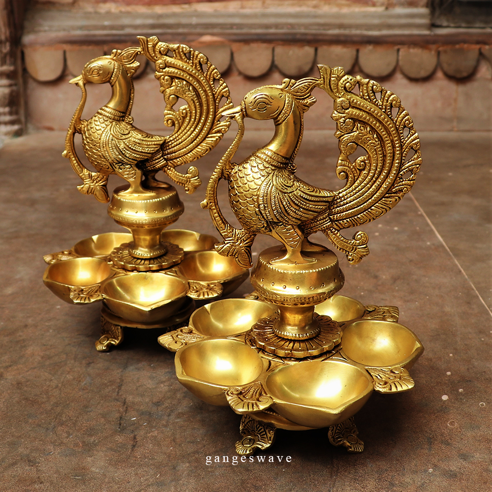 Brass Inauguration Lamp, Mahabharat Peacock DIya on Rent (52