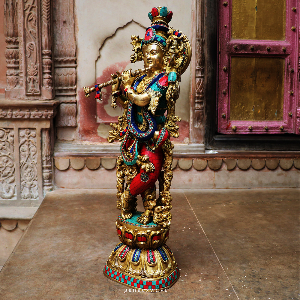 Lord Krishna Brass Statue